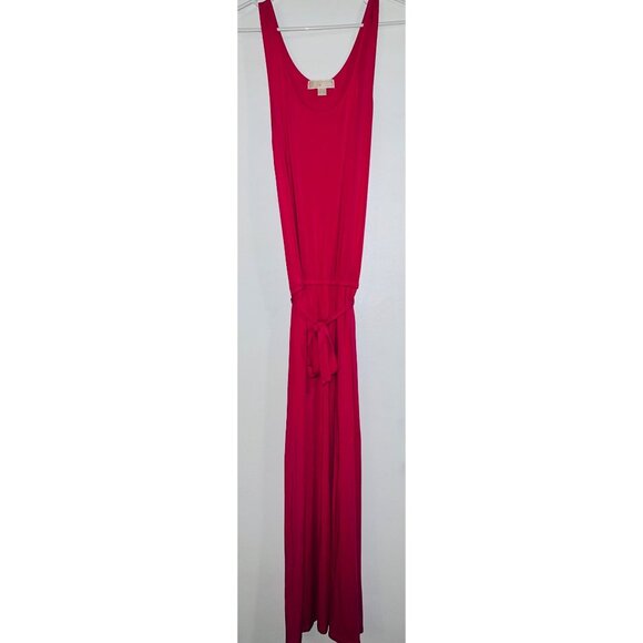 Michael Kors Womens Sleeveless Pink Maxi Belted Dress Elastic Waist Size Small - Picture 1 of 2